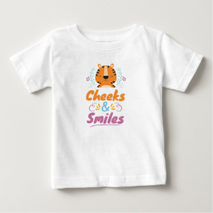 Cheeks and Smile Tiger Design Baby T-shirt