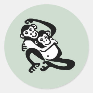 Cheeky BONOBO - gefährdeter Schimpanse - Natur - Runder Aufkleber