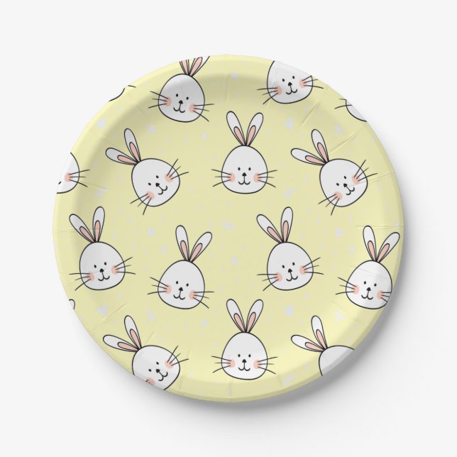 Cheeky Bunnies Pattern Pappteller (Vorderseite)