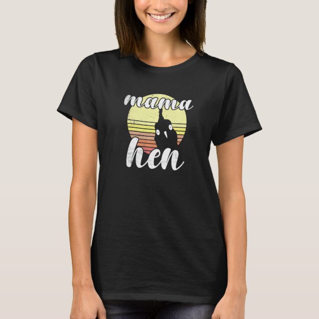 Cheeky Chicken Retro Sunset Mum Hen Farm   T-Shirt (Vorderseite)