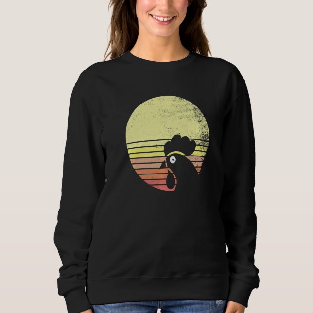 Cheeky Chicken Retro Sunset   Sweatshirt (Vorderseite)