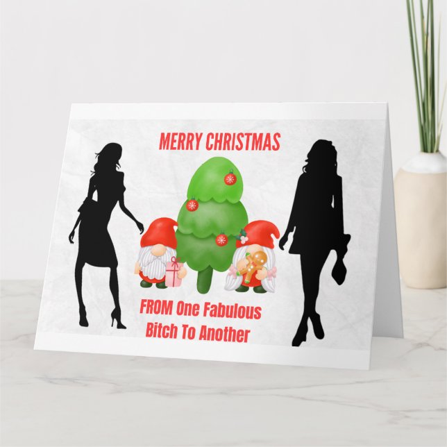 CHEEKY CHRISTMAS GNOMES BEST FREUNDE KARTE (Vorderseite)