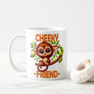 Cheeky Friend Pub Niedlich Baby Monkey auf Baum Ca Kaffeetasse