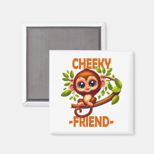 Cheeky Friend Pub Niedlich Baby Monkey auf Baum Ca Magnet