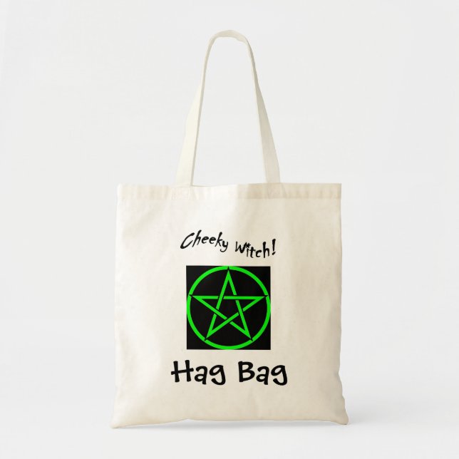 Cheeky Hexenhacktasche - Grünes Pentagramm Tragetasche (Vorne)
