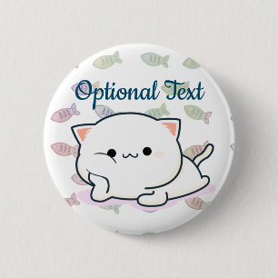 Cheeky Kawaii Style Kitten Button