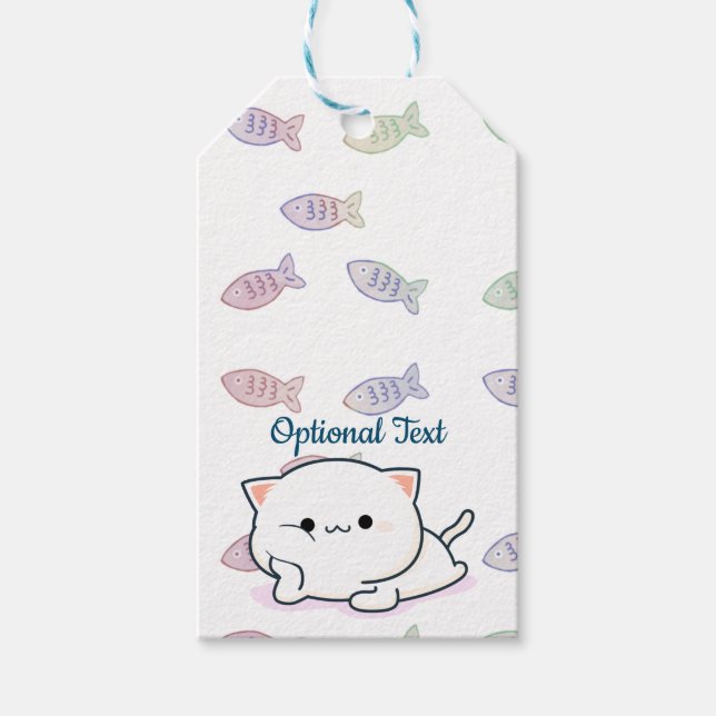 Cheeky Kawaii Style Kitten Geschenkanhänger (Vorderseite)