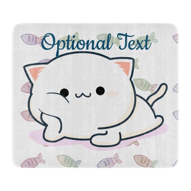 Cheeky Kawaii Style Kitten Schneidebrett (Vorderseite)