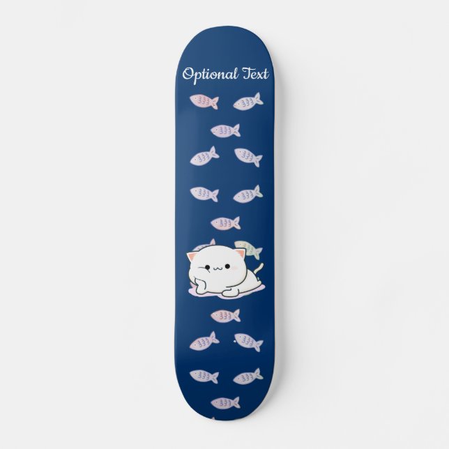 Cheeky Kawaii Style Kitten Skateboard (Vorderseite)