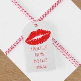 Cheeky Kiss Red Lipstick Lip Print Geschenktasten Geschenkanhänger