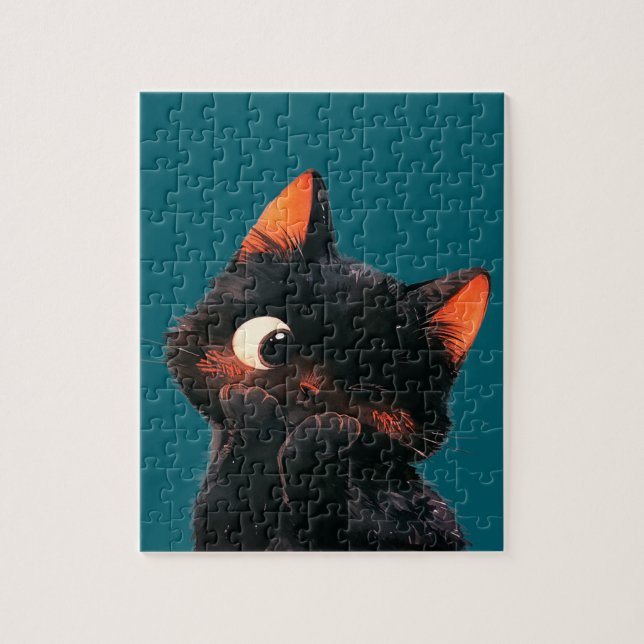 Cheeky Little Black Kitten (Vertikal)