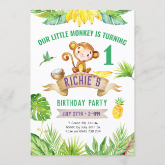 Cheeky Little Monkey Invasion, Zoo Party Einladung