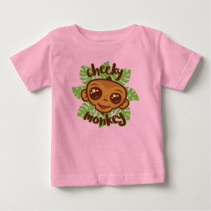 Cheeky Monkey Niedlich Cartoon Primat Zeichnend Baby T-shirt