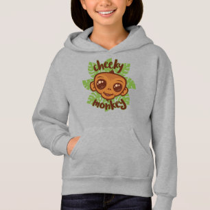 Cheeky Monkey Niedlich Cartoon Primat Zeichnend Hoodie