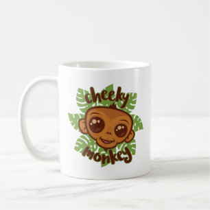 Cheeky Monkey Niedlich Cartoon Primat Zeichnend Kaffeetasse