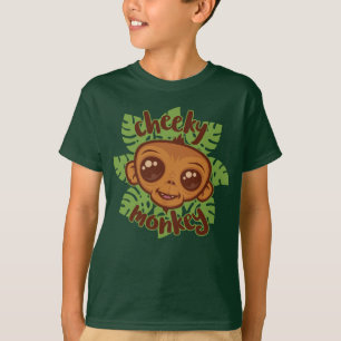 Cheeky Monkey Niedlich Cartoon Primat Zeichnend T-Shirt