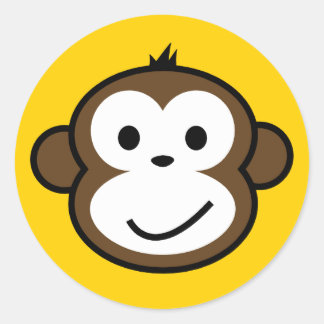 Cheeky Monkey Runder Aufkleber