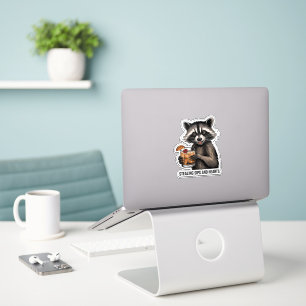 Cheeky Raccoon mit Whiskey Sour - Playful Cocktai Aufkleber