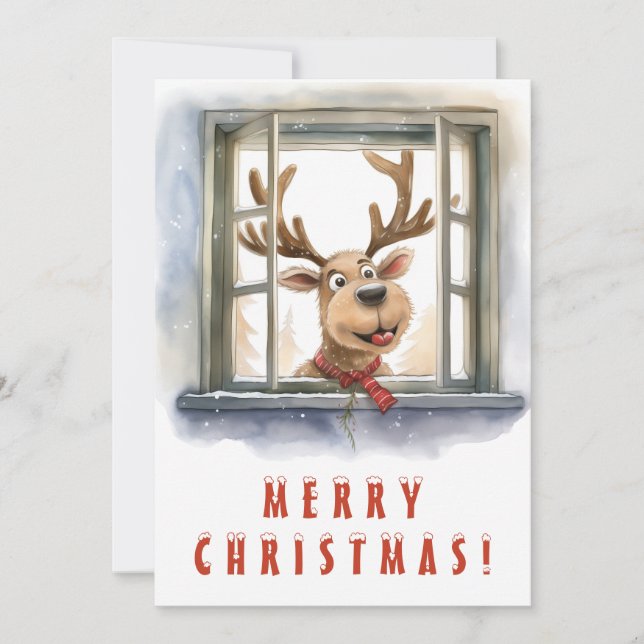 Cheeky Reindeer Frohe Weihnachten (Vorderseite)