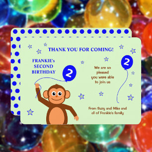 Cheeky singe deuxième anniversaire carte de remerc