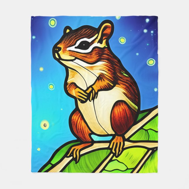 Cheeky, spielerisch Chipmunk Pal Fleecedecke (Vorderseite)