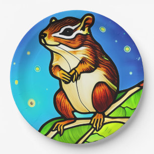 Cheeky, spielerisch Chipmunk Pal Pappteller