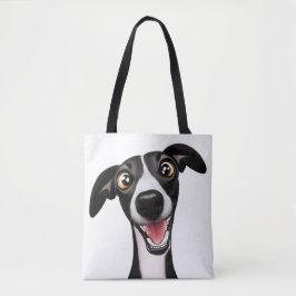 Cheeky Whippet in einem niedlichen Cartoon Tasche