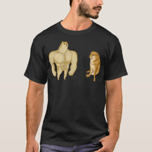 Cheems and Buff Shiba Inu Funny Dog Dank Meme T-Shirt