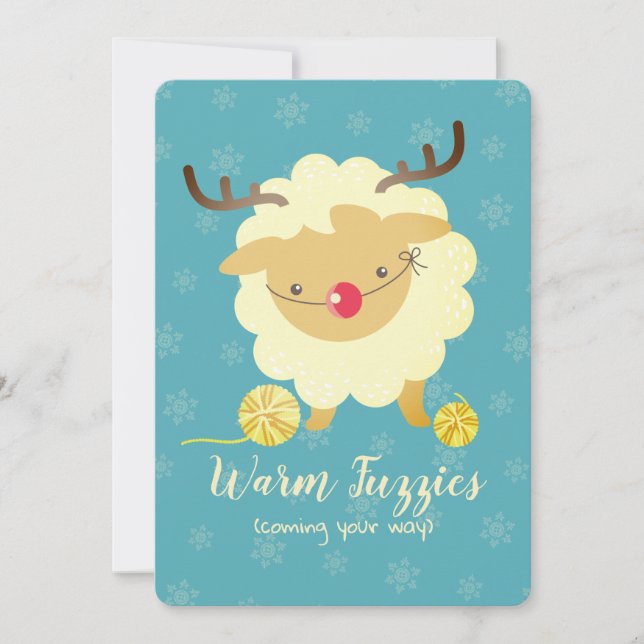 Cheep reiner tricot crochet carte de Noël (Devant)