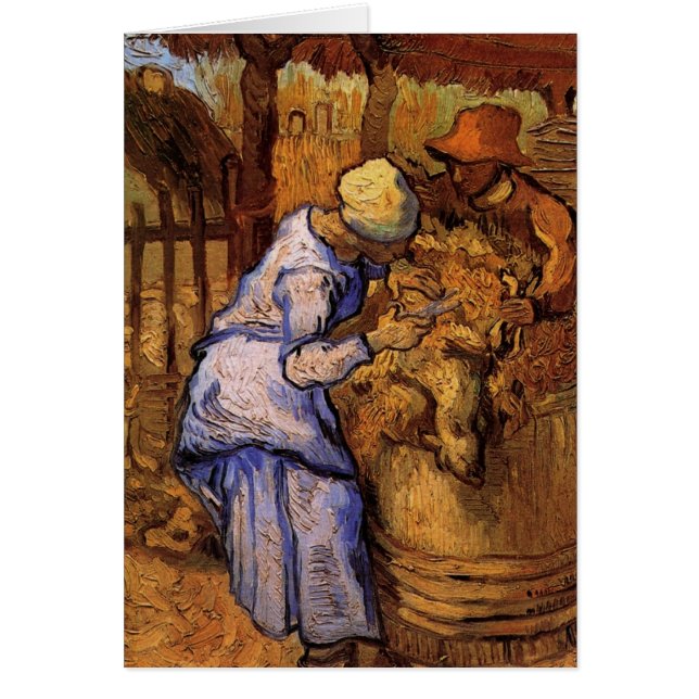 Cheep Shearers (après Millet) par Vincent van Gogh (Devant)