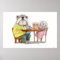 Cheer Beer Dog Couple Print