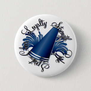 Cheer Blue und Silver Qualities Button