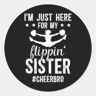 Cheer Bro stolz Cheer Bruder einer Cheerleaderin B Runder Aufkleber