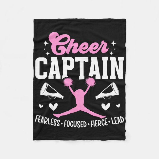 Cheer Captain Furchtlos Fokussiert Fierce Cheerlea Fleecedecke (Vorderseite)
