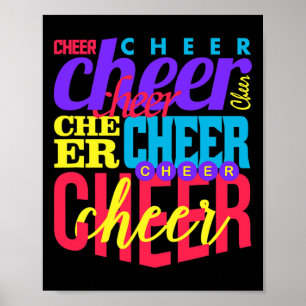 Cheer Cheerleading Cheerleader Typografie Collage Poster