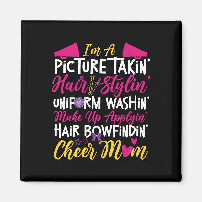 Cheer Cheerleading Mama Mutter Ich Bin Ein Foto Ma Magnet (Vorne)