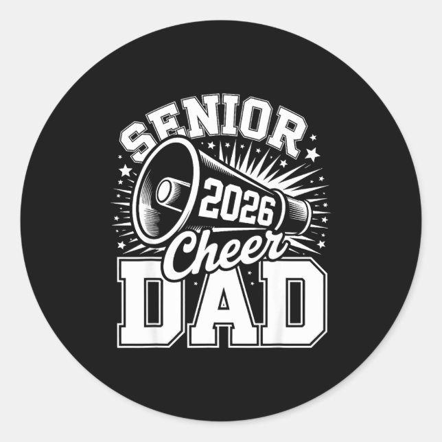 Cheer Class Senior 2026 Proud 2026 Dad Cheerleader Runder Aufkleber (Vorderseite)