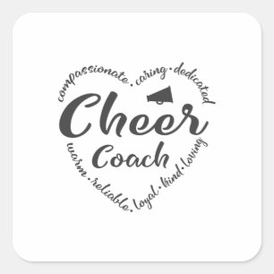 Cheer Coach, Coach Wertschätzung, Sport Quadratischer Aufkleber