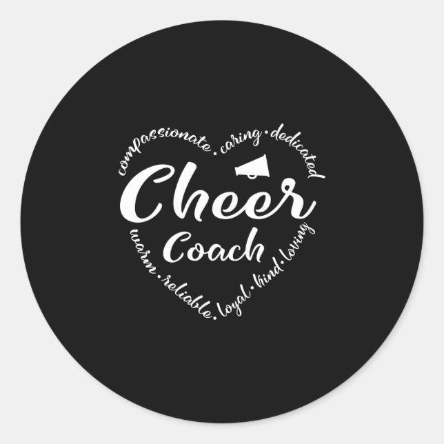 Cheer Coach, Coach Wertschätzung, Sport Runder Aufkleber (Vorderseite)