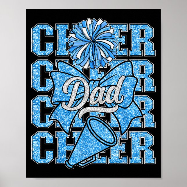 Cheer Dad Daddy Bow Srt Cheerleader Cheerleading B Poster (Vorne)