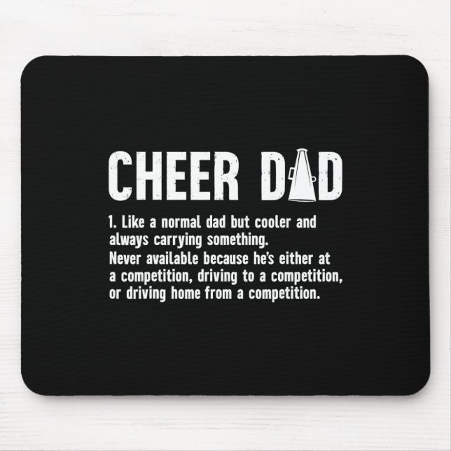 Cheer Dad Definition Vater eines Cheerleaders Vate Mousepad (Vorne)