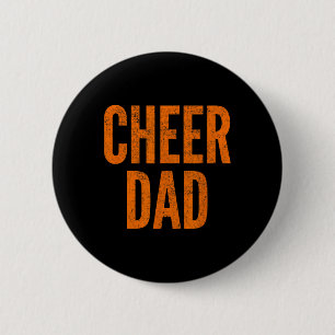 Cheer Dad Orange und Schwarz Cheerleading passende Button