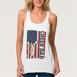 Cheer Dad Patriotisches Amerikanisches Flagge Vekt Tank Top