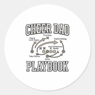 Cheer Dad Playbook Vintage Vector Shirt Design_1 Runder Aufkleber