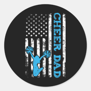 Cheer Dad Usa Amerikanische Flagge Cheerleader Dad Runder Aufkleber