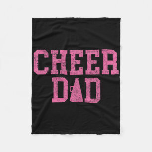 Cheer Dad Vintage Retro Cheerleading Rosa Fleecedecke