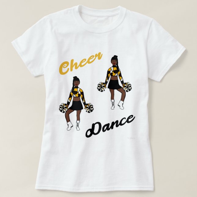Cheer/Dance-T - Shirt (Gelbe Camouflage) (Design vorne)