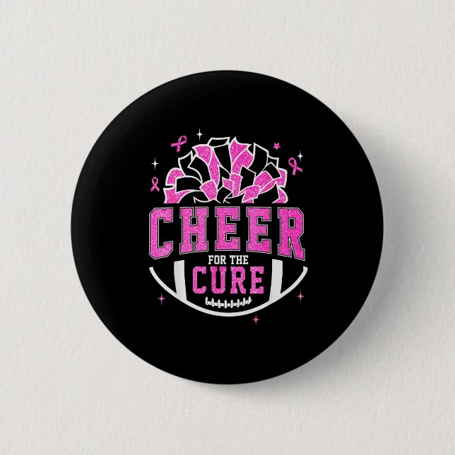 Cheer For The Breast Cancer Awareness Cheerleader  Button (Vorderseite)