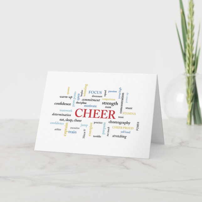 CHEER Geburtstag mit Worten Karte (Vorderseite)
