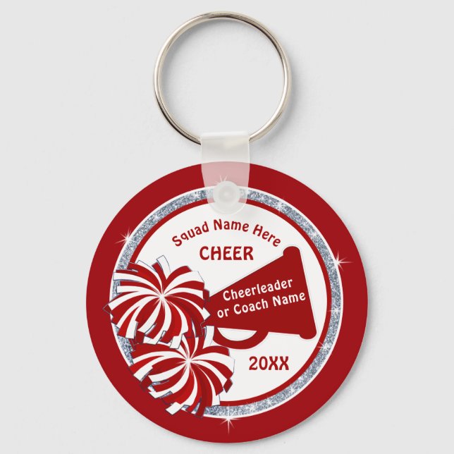 Cheer Gift Bag Ideen, Personalisiert Red White Che Schlüsselanhänger (Vorderseite)